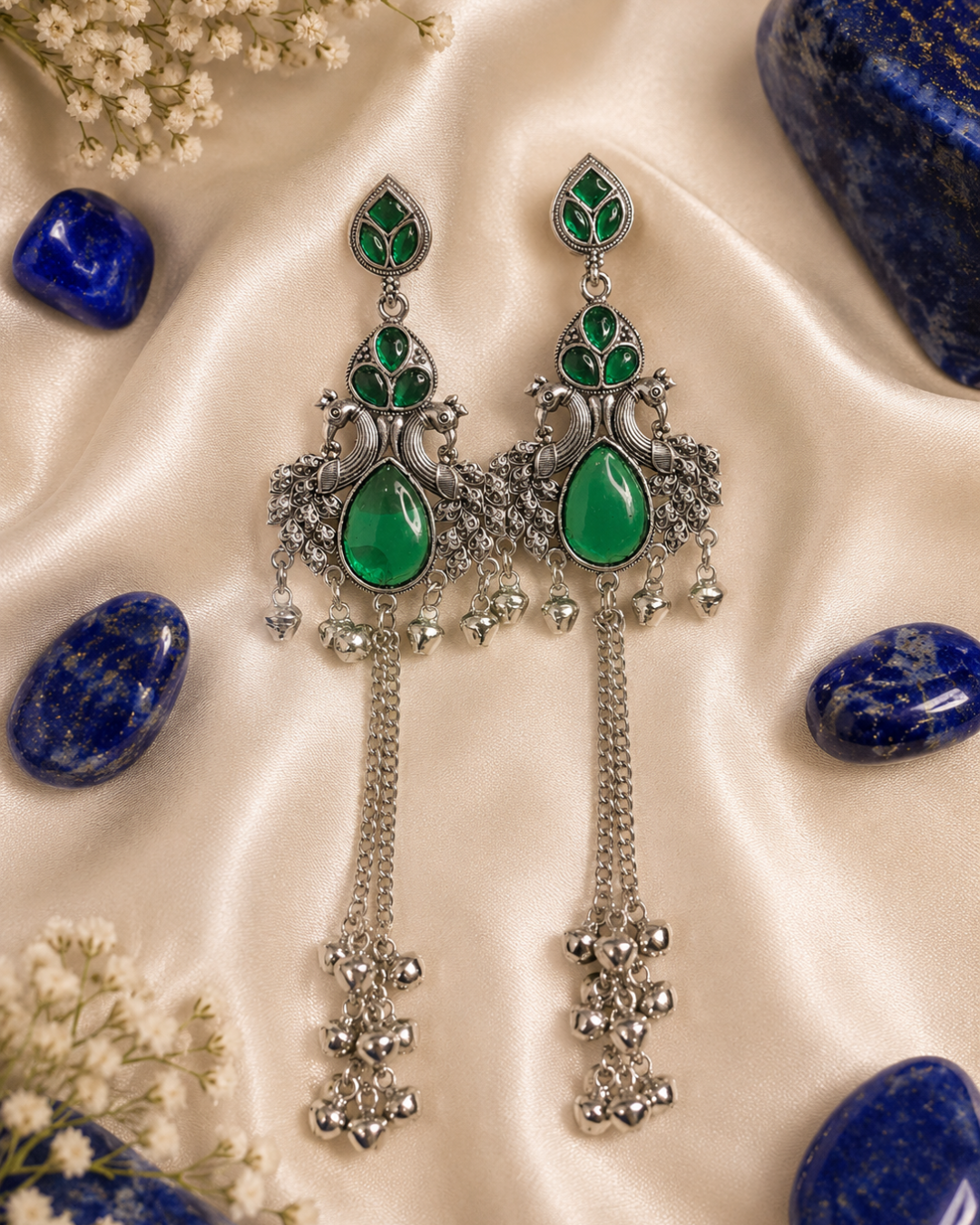 Green Radiant Kashmiri Earrings