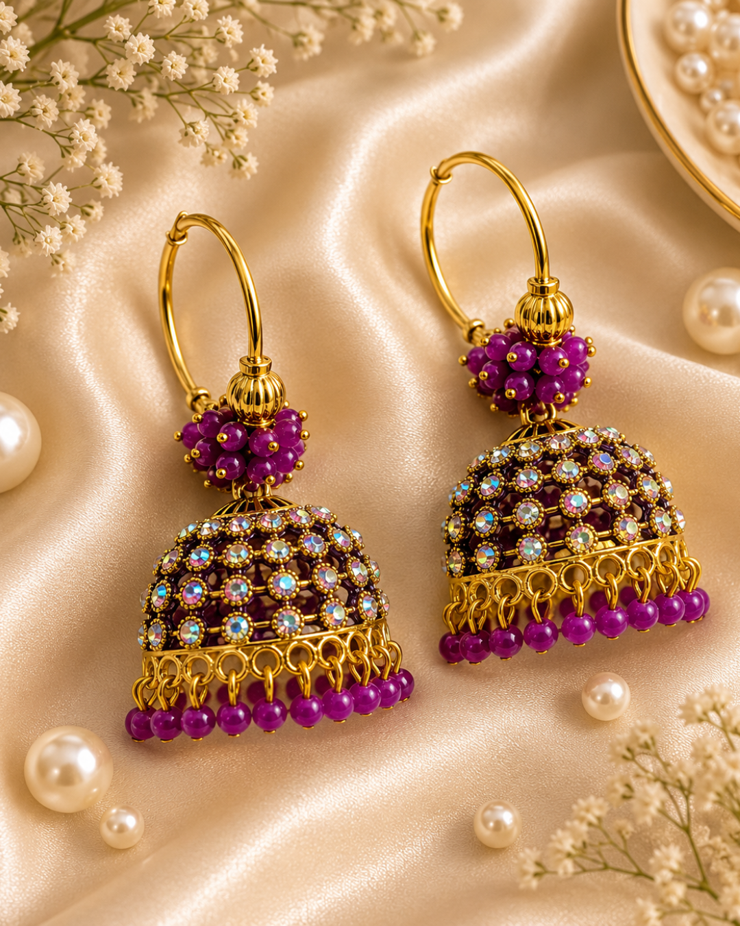 Purple Diva Hoop Jhumkis