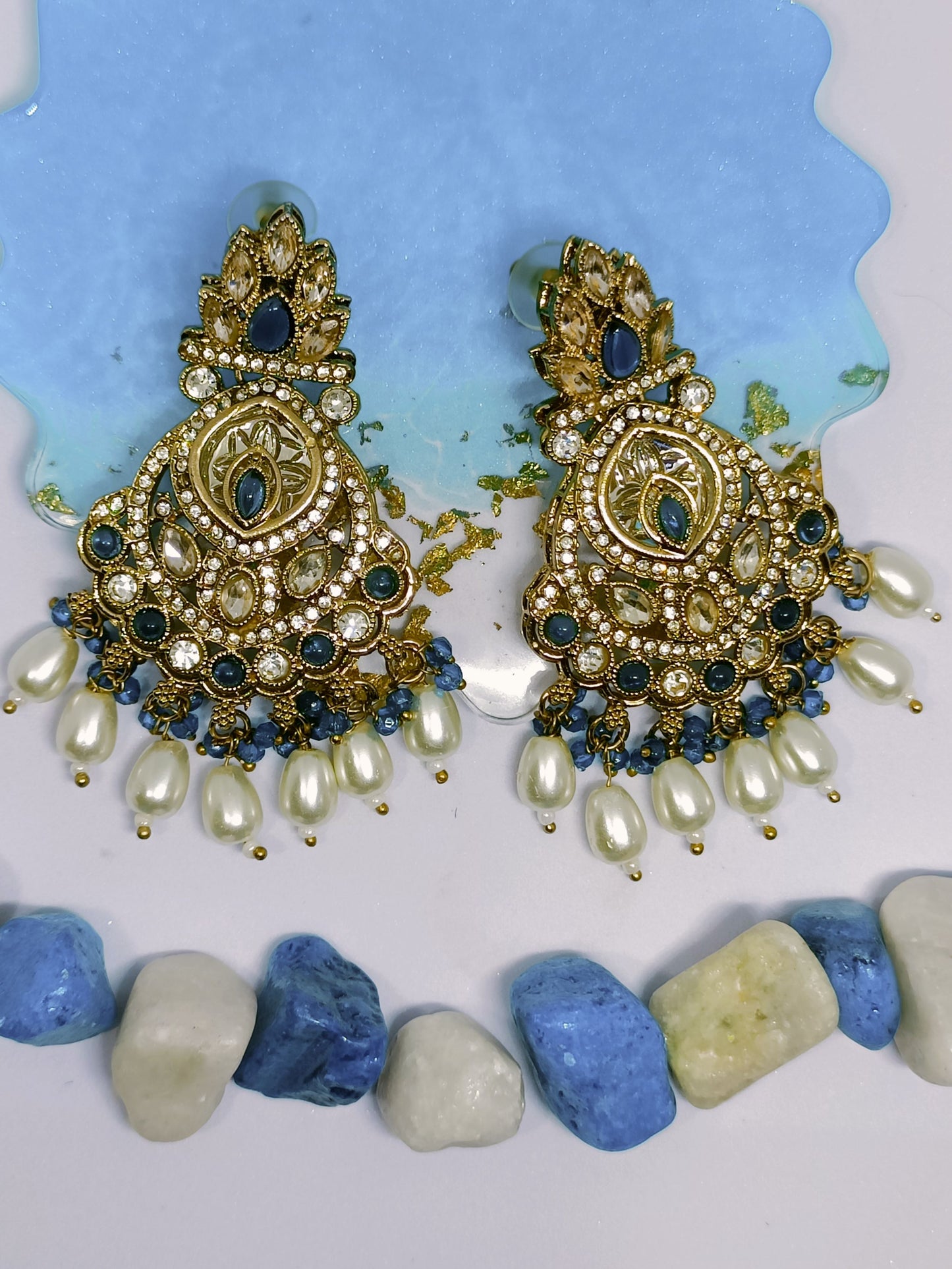 Peacock Blue Chandni Chandbali