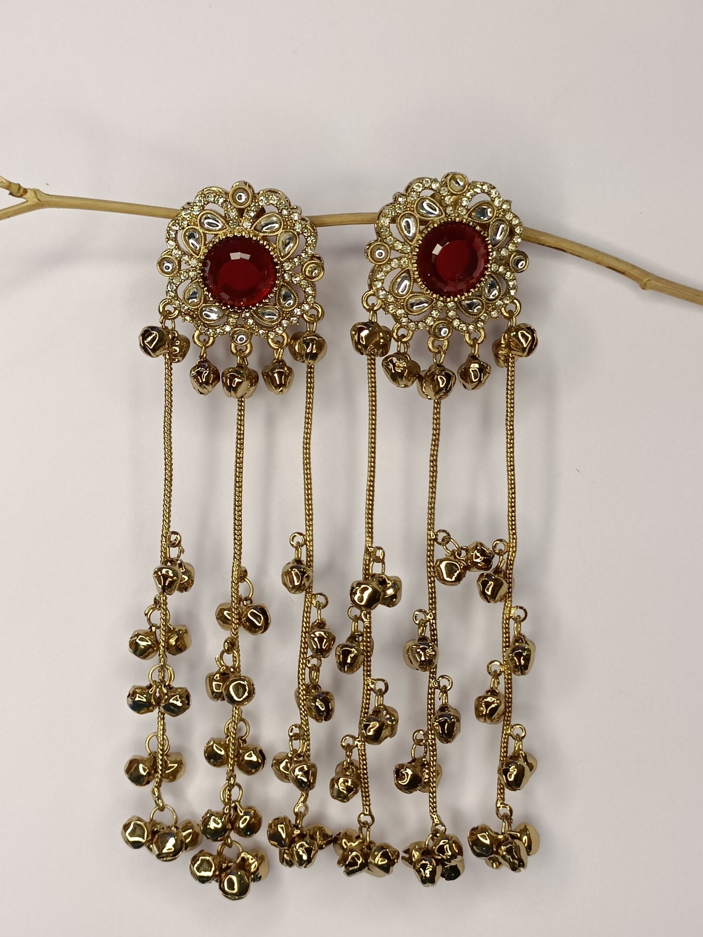 Ruby Red Royal Kashmiri Jhumkis