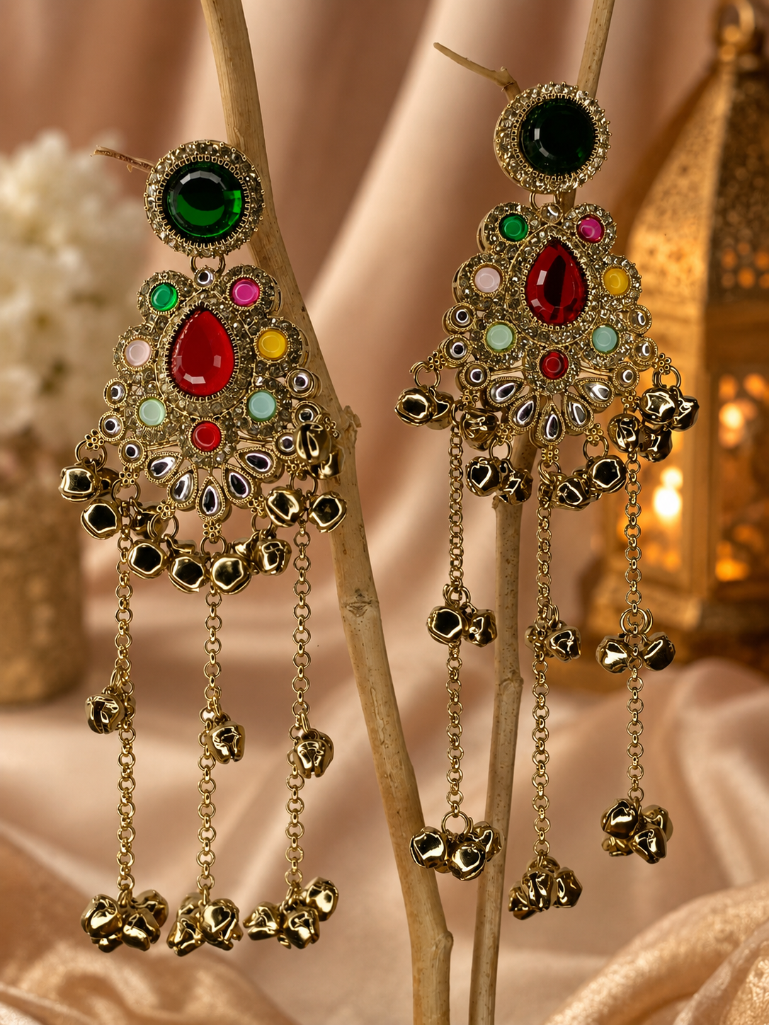 Multicolor Royal Kashmiri Jhumkis