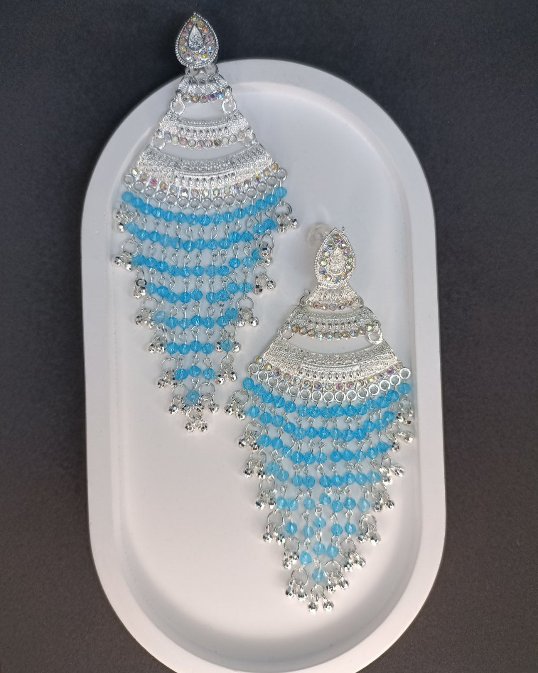 Blue Cascading Chandeliers
