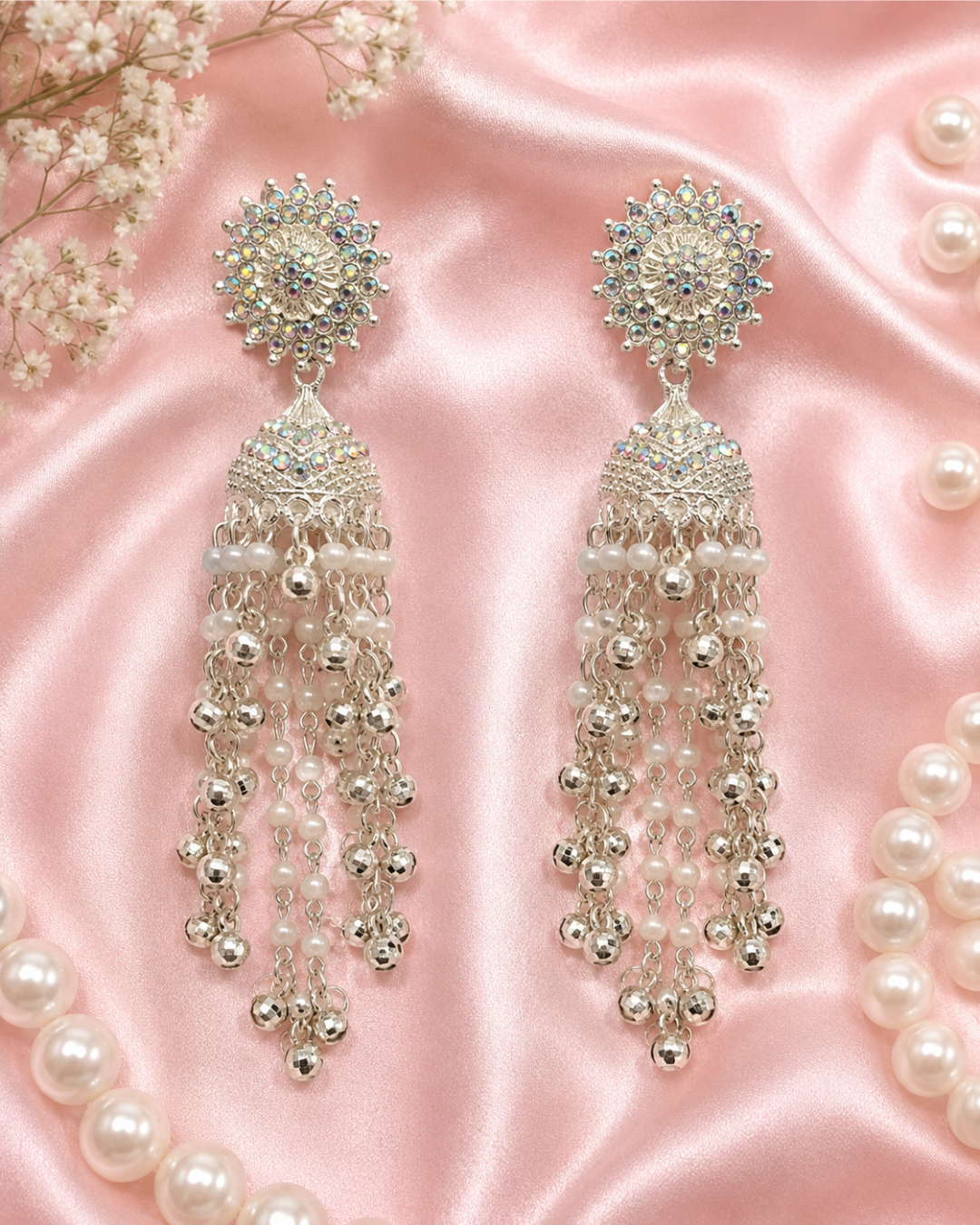 Pearl Jhankaar Cascade Earrings