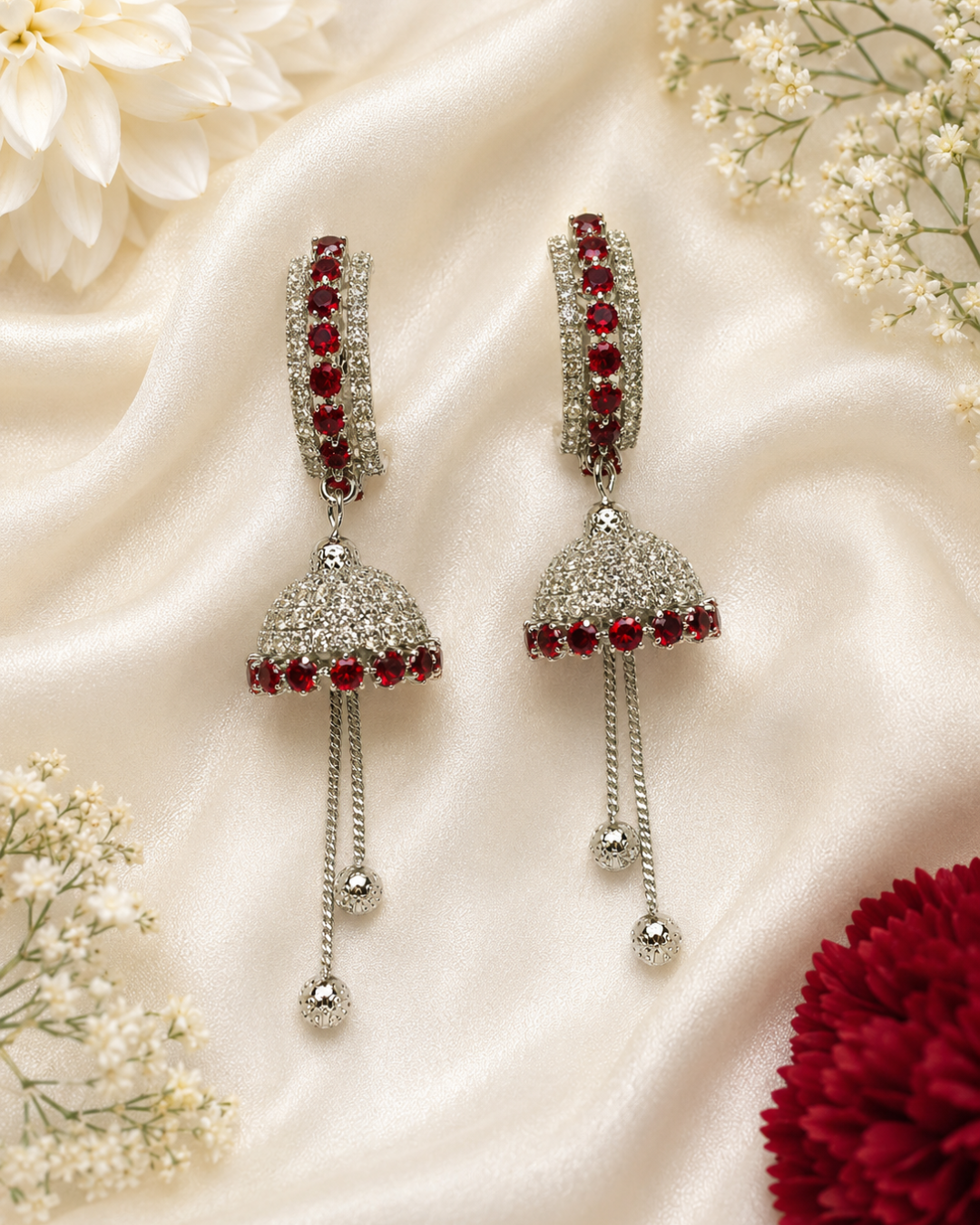 Red Diamond Jhilmil Jhumkis