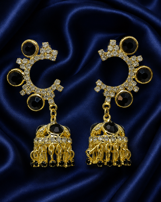 Black Majestic Chand Jhumkis