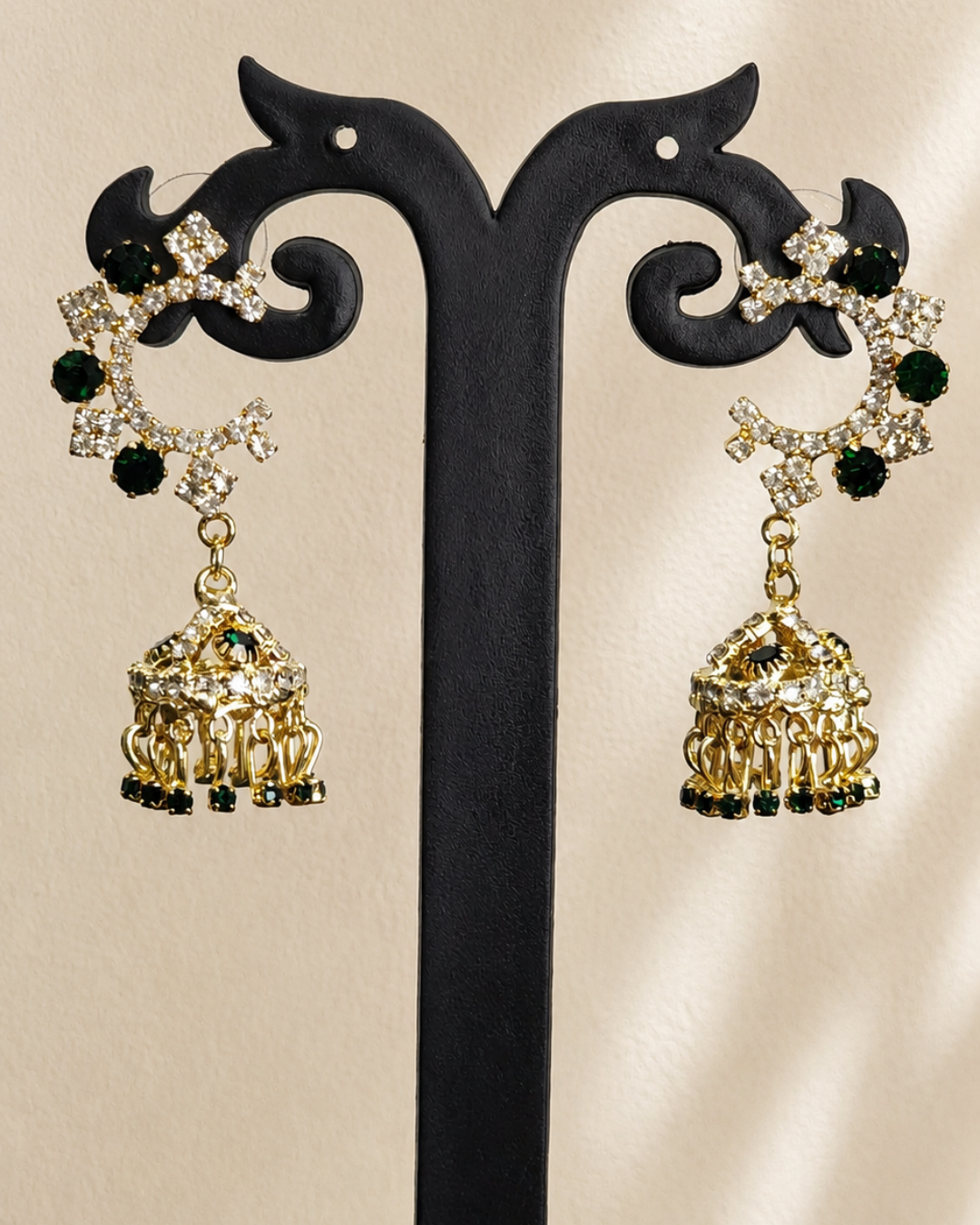 Green Majestic Chand Jhumkis