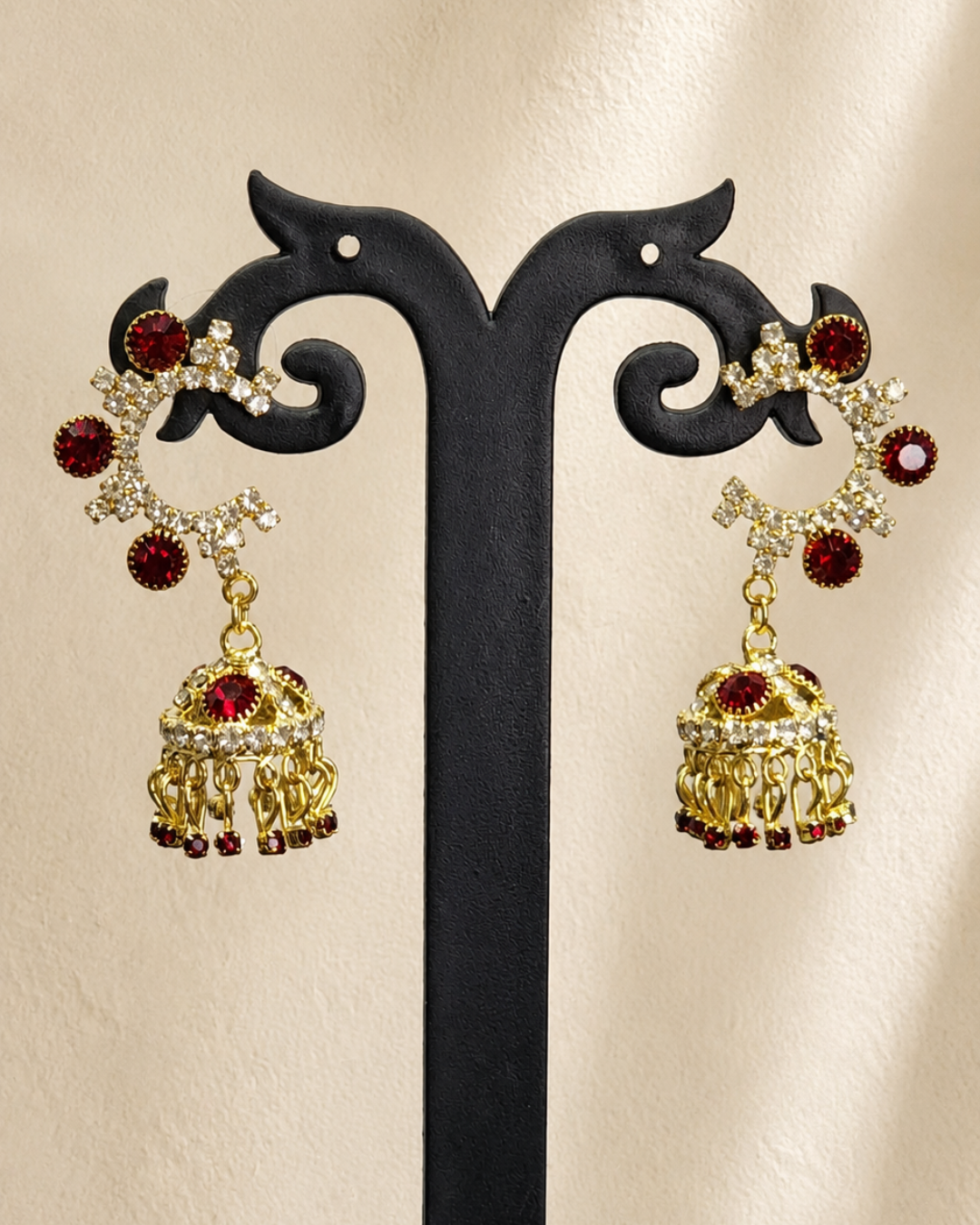 Maroon Majestic Chand Jhumkis