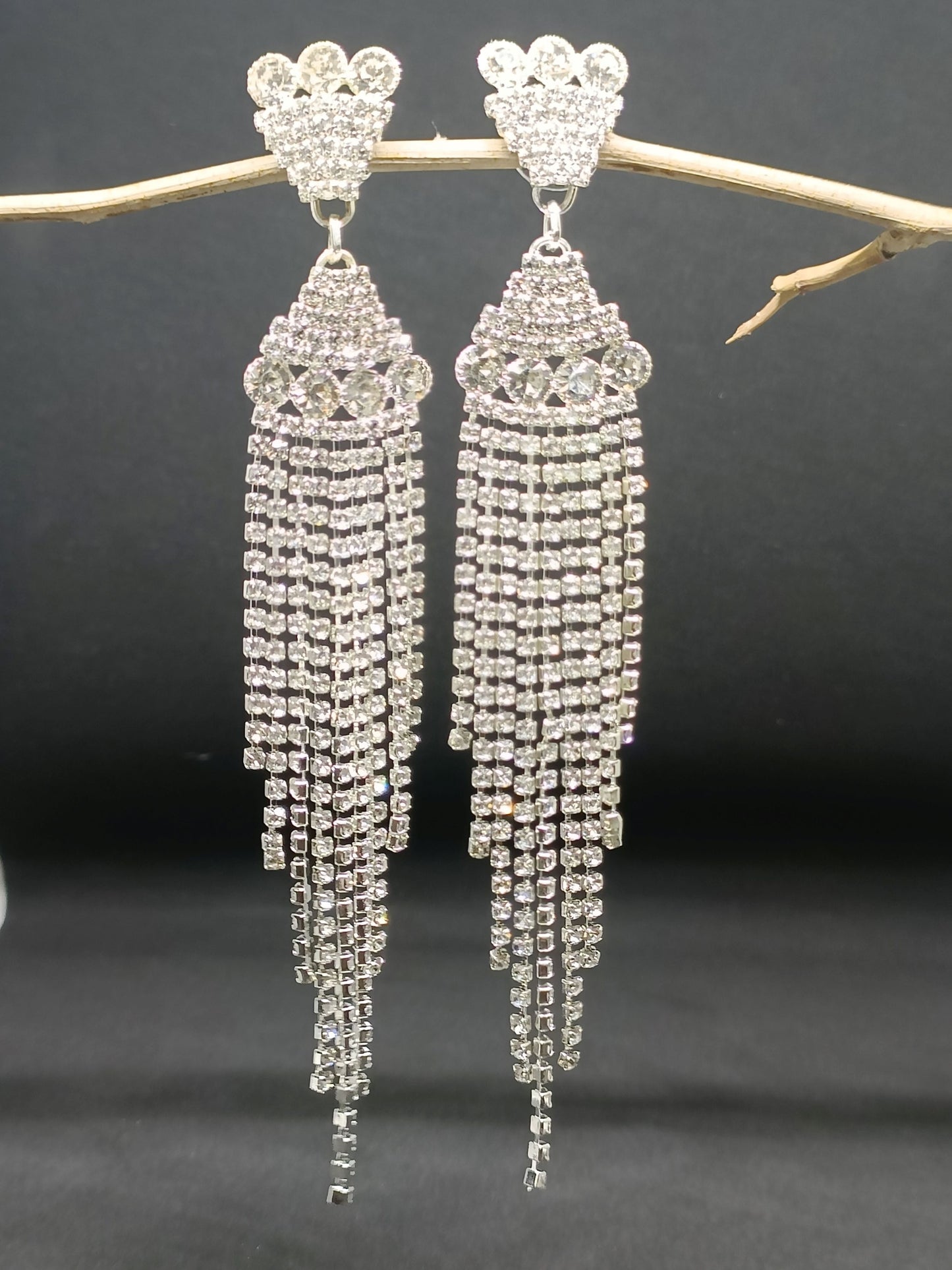 Silver Stylish Diamond Tassels