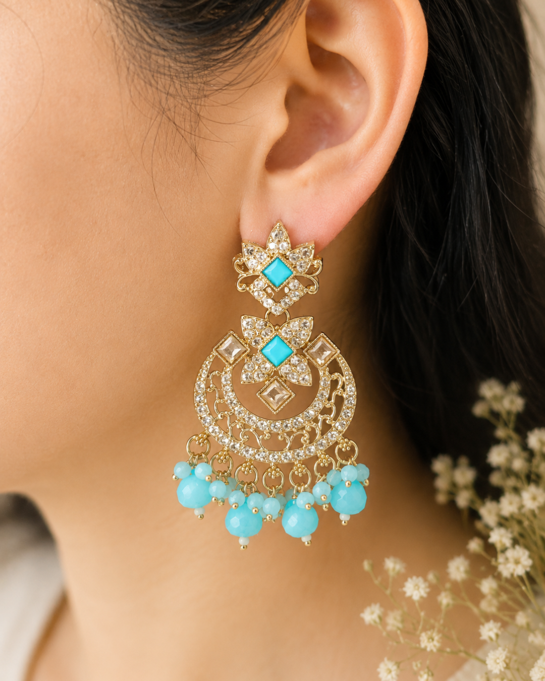 Light Blue Elegant Chandbali