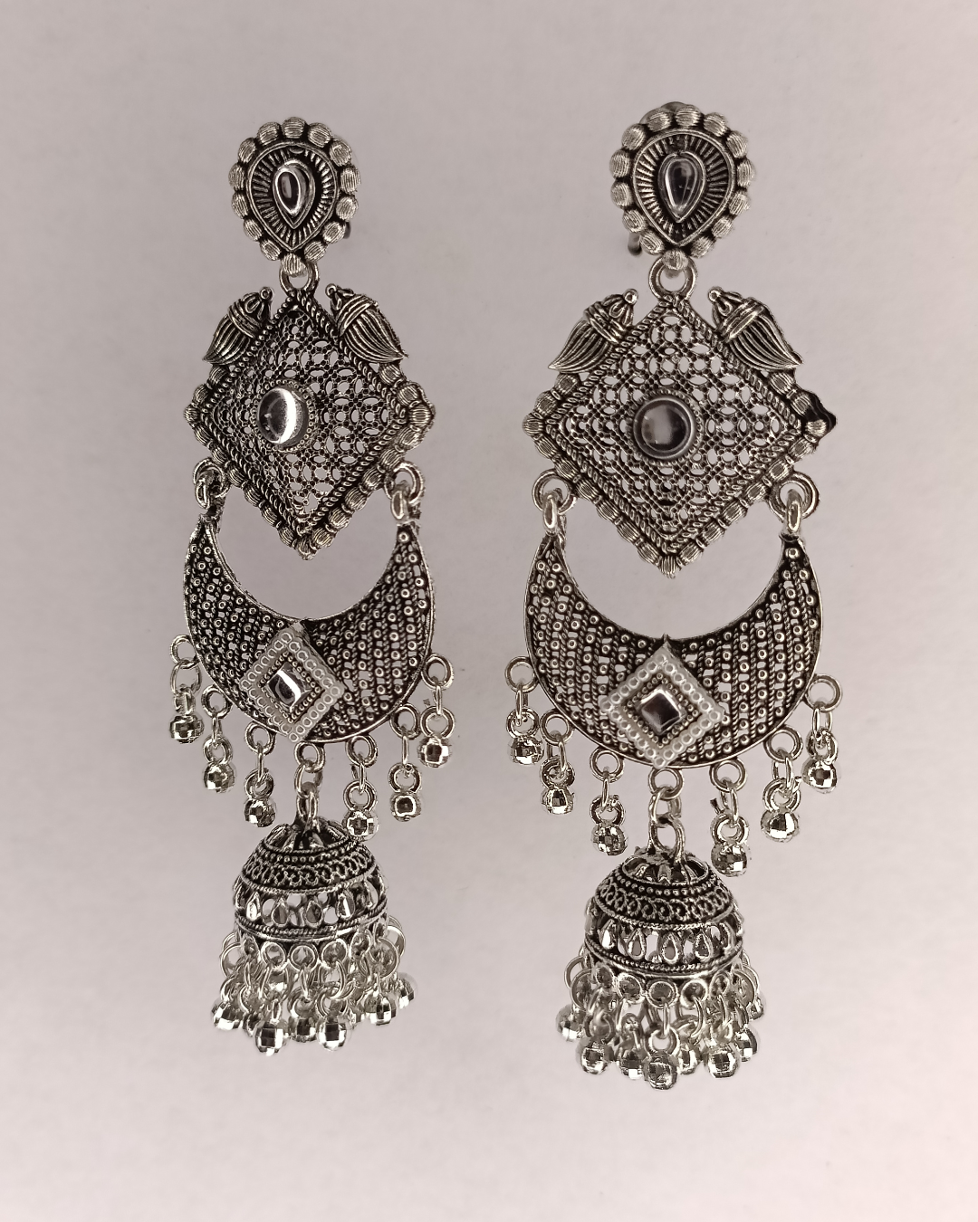 Oxidized Diva Chand Jhumkis