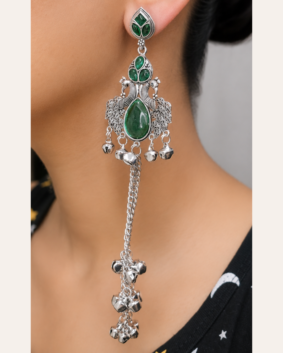 Green Radiant Kashmiri Earrings
