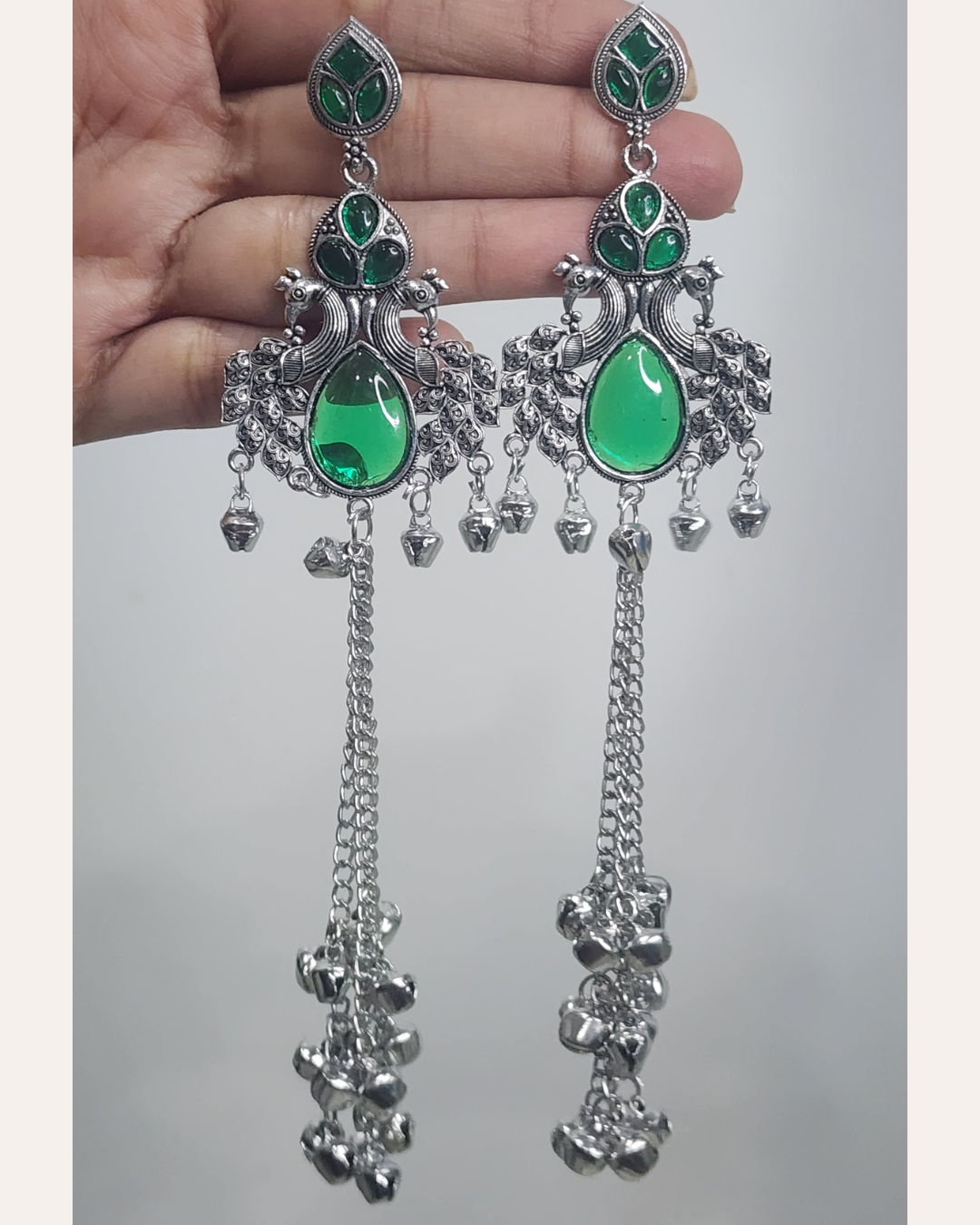 Green Radiant Kashmiri Earrings