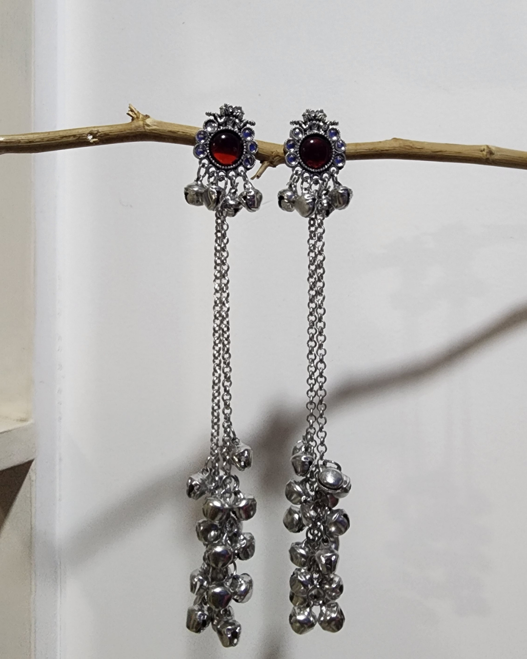 Red Radiant Kashmiri Earrings