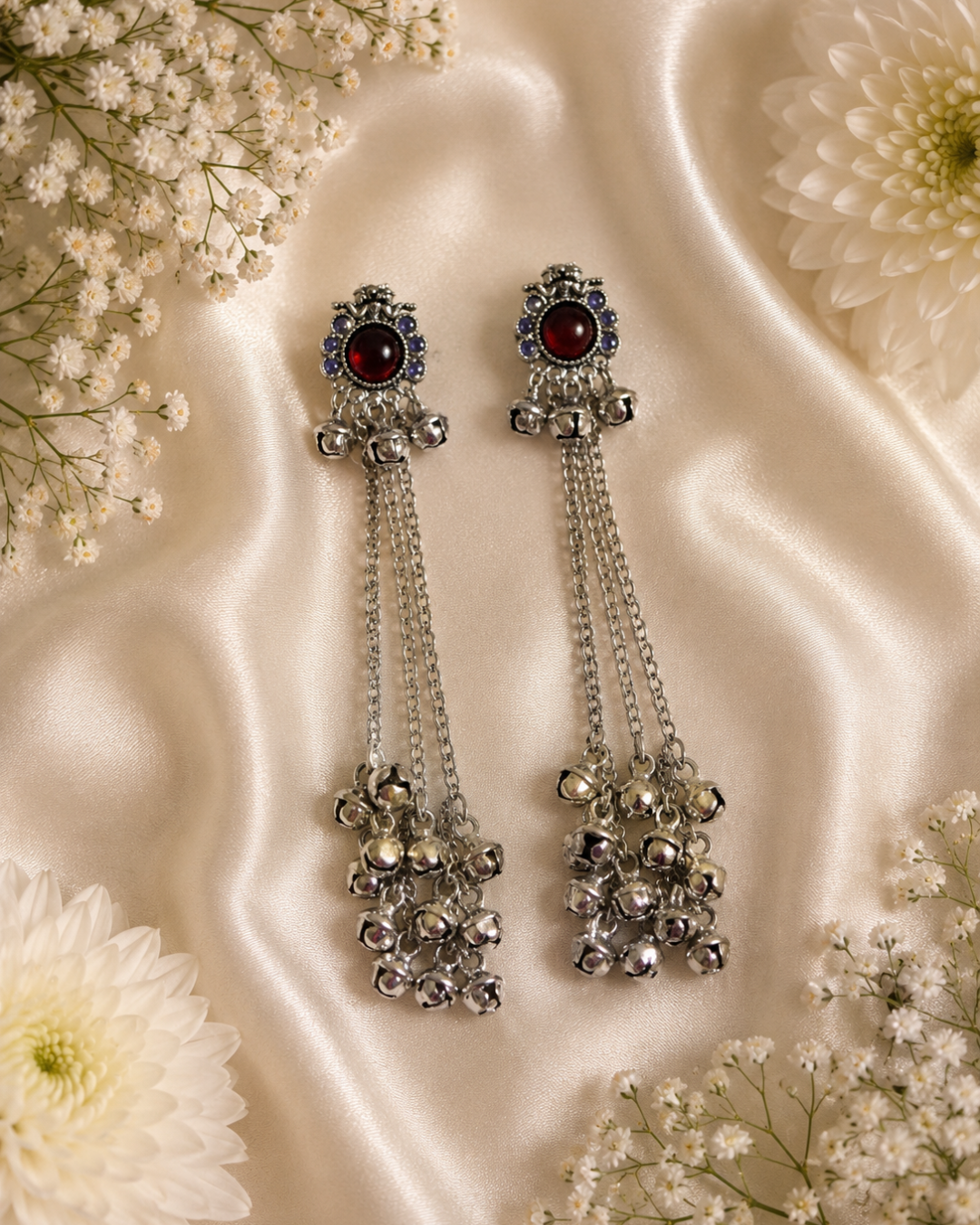Red Radiant Kashmiri Earrings
