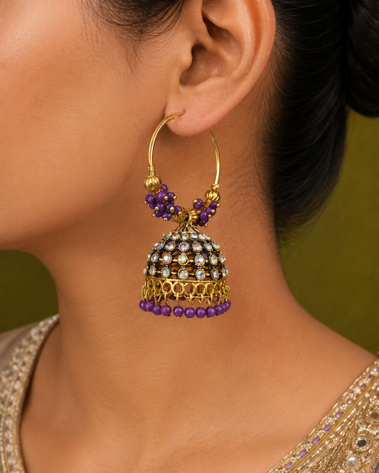 Purple Diva Hoop Jhumkis