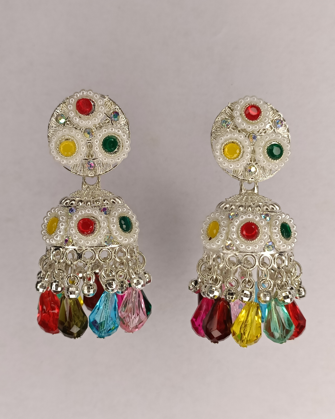 Multi-colored Diva Floral Jhumkis