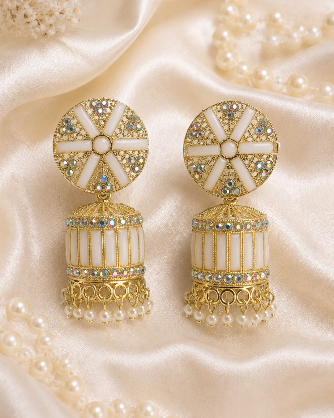 Ivory Diva Cylindrical Jhumkis