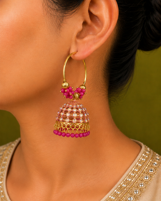 Pink Diva Hoop Jhumkis