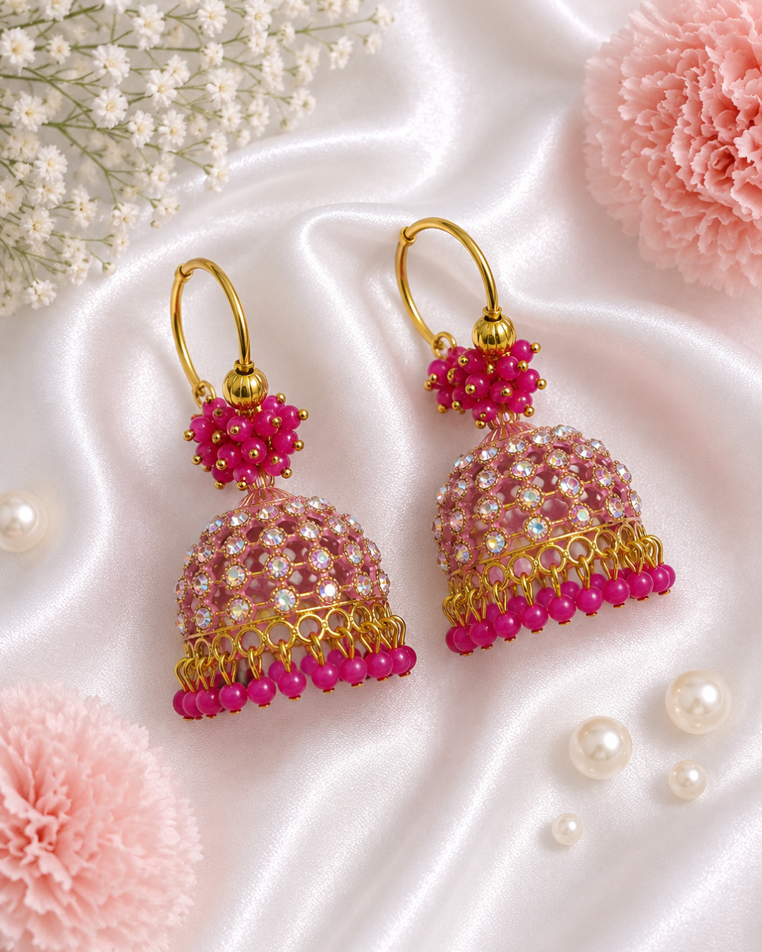 Pink Diva Hoop Jhumkis