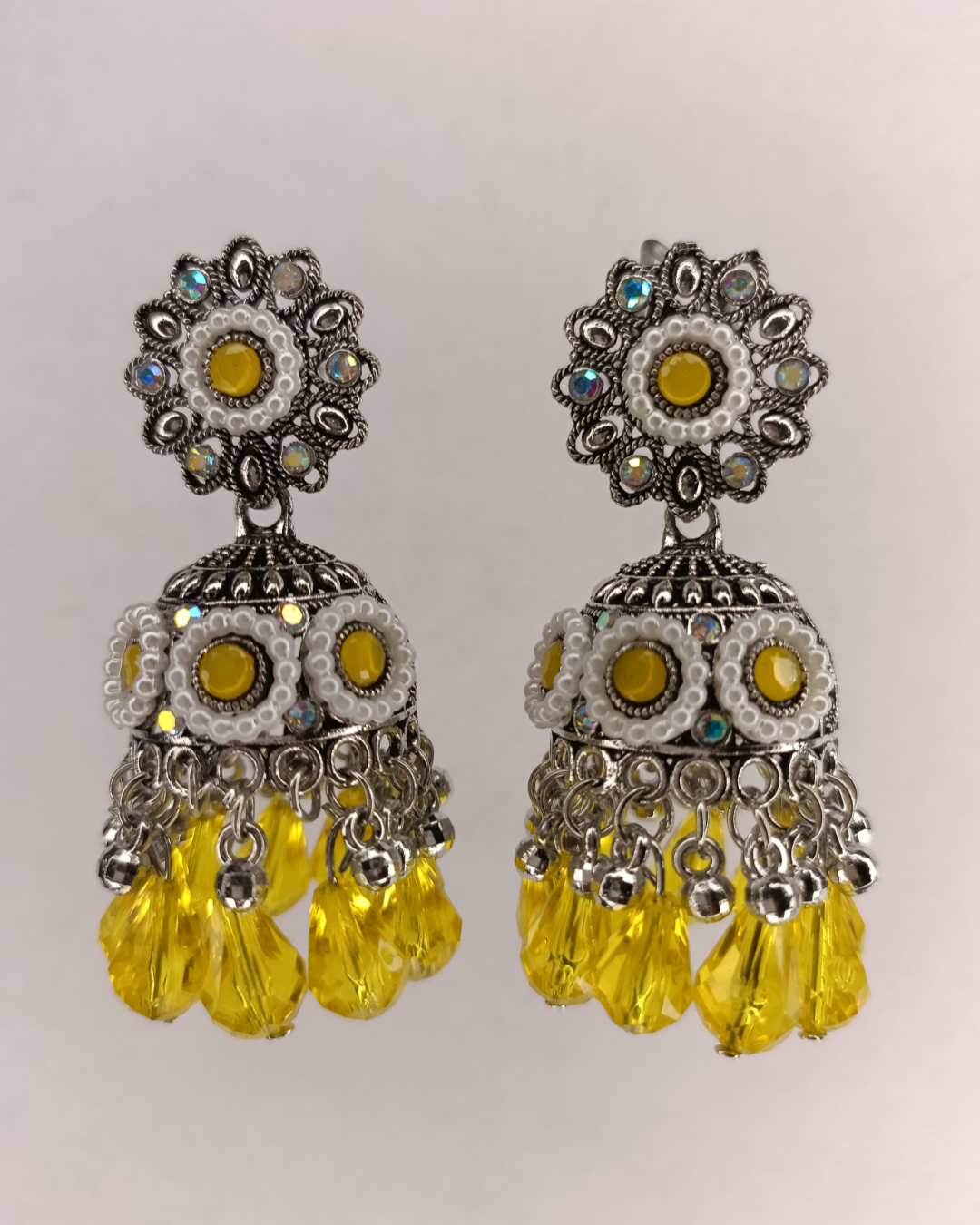 Yellow Diva Floral Jhumkis