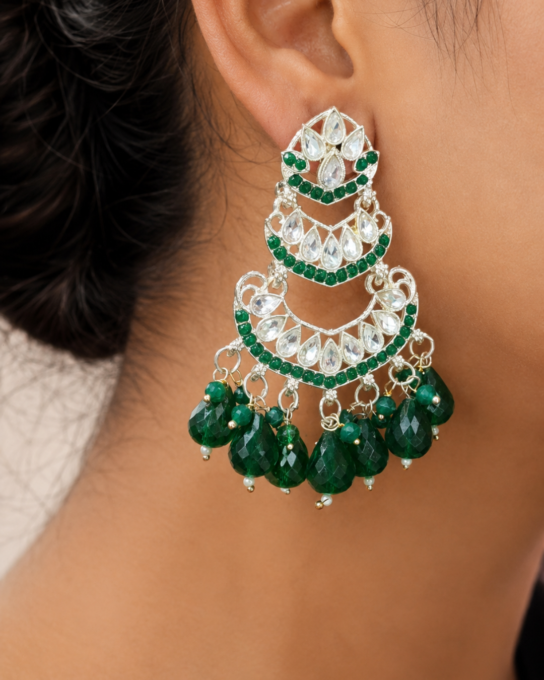 Elegant Green Chandbalis
