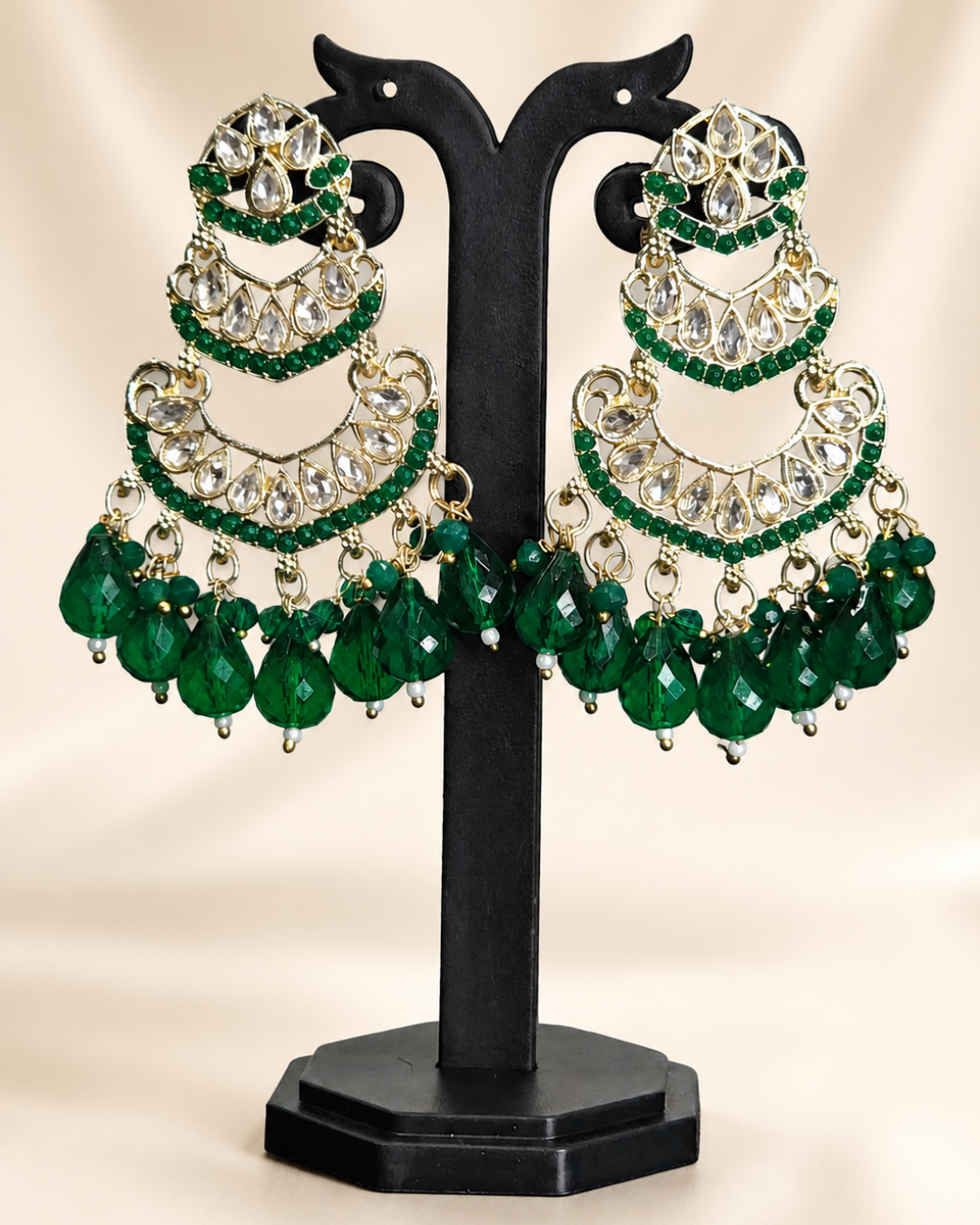 Elegant Green Chandbalis