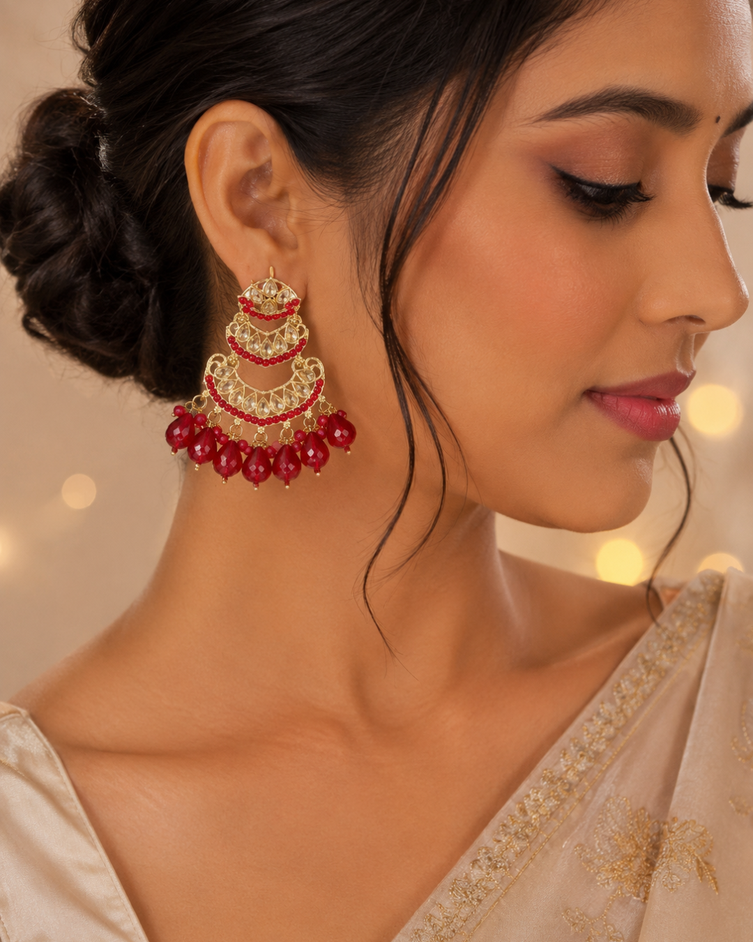 Elegant Rani Pink Chandbalis