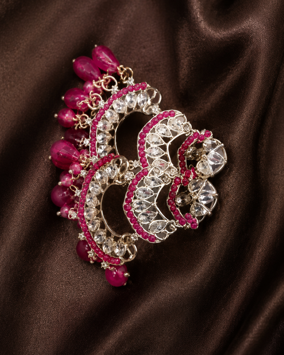 Elegant Rani Pink Chandbalis