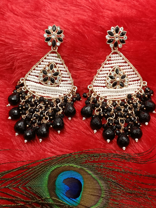 Black Elegant Chandbali Earrings