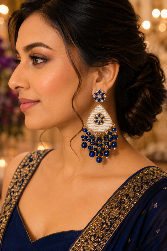 Royal Blue Elegant Chandbalis