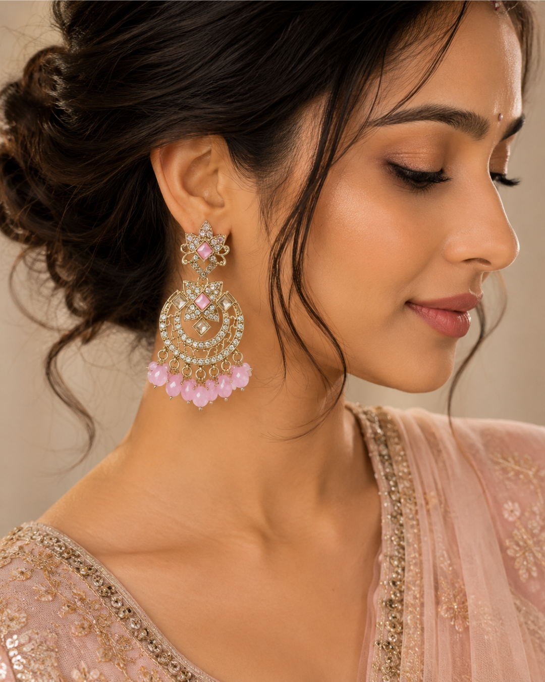 Light Pink Elegant Chandbali