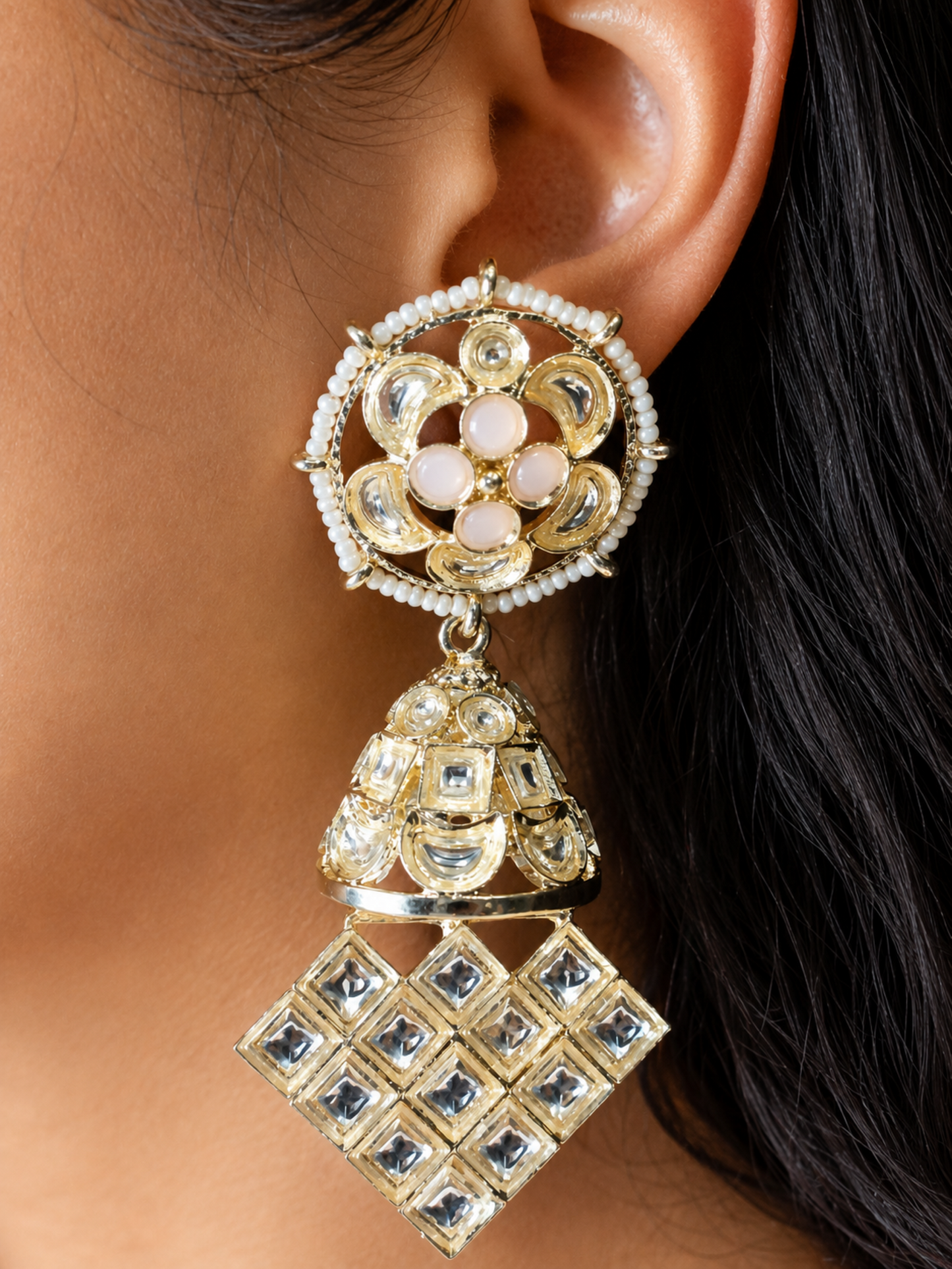 Pale Gold Majestic Jhumkis
