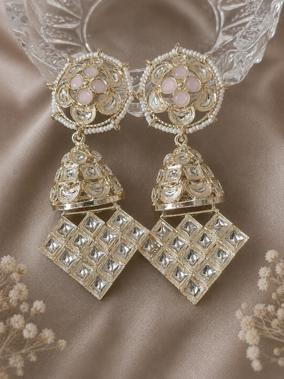 Pale Gold Majestic Jhumkis