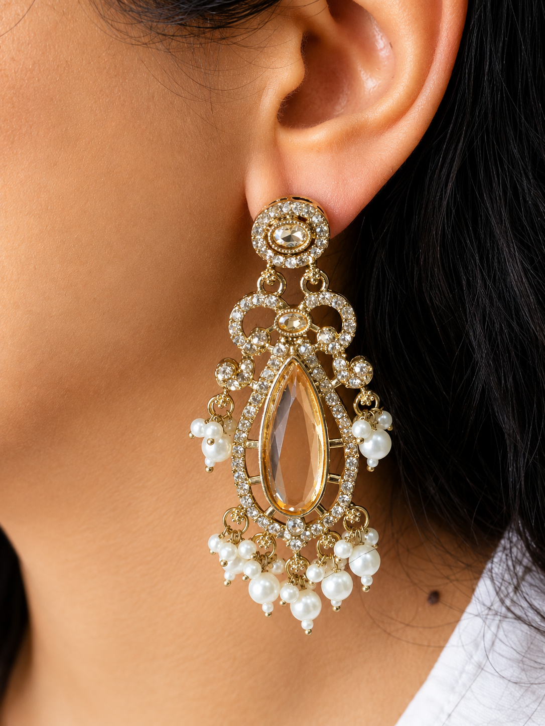 Champagne Gold Graceful Danglers