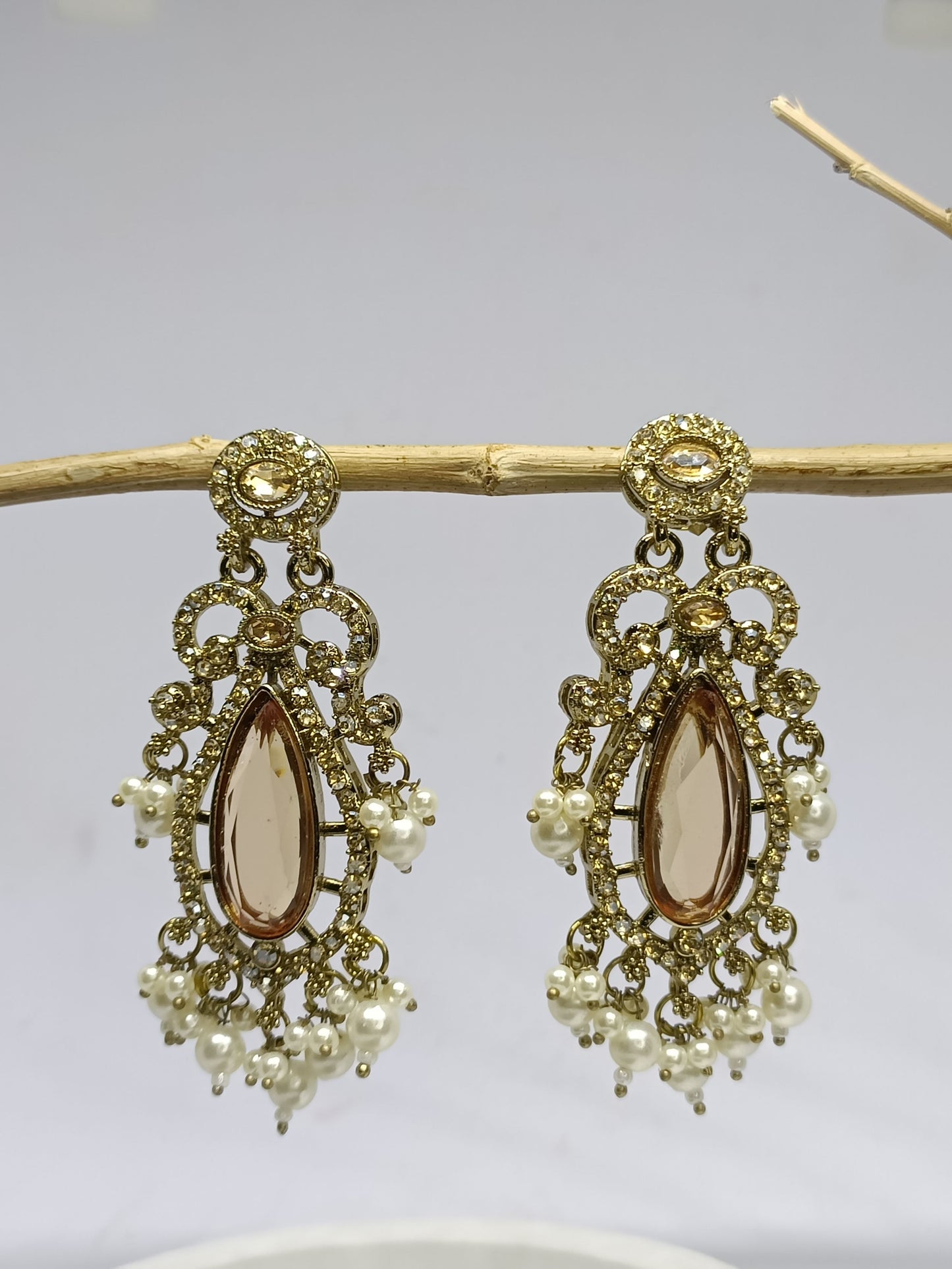 Champagne Gold Graceful Danglers
