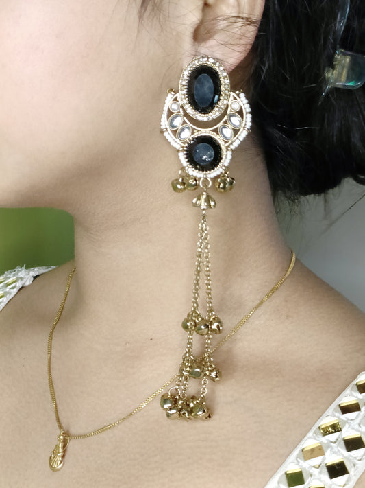 Black Royal Kashmiri Jhumkis