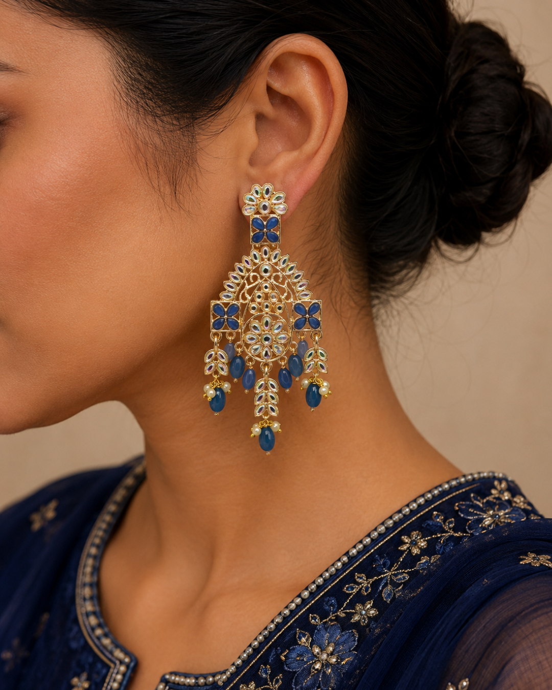 Blue Majestic Latkan Chandeliers