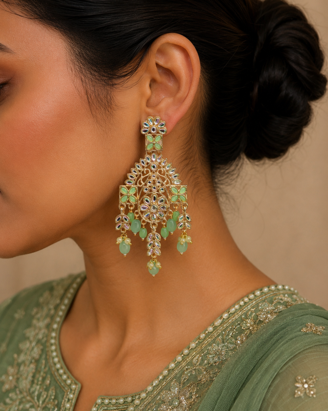 Green Majestic Latkan Chandeliers