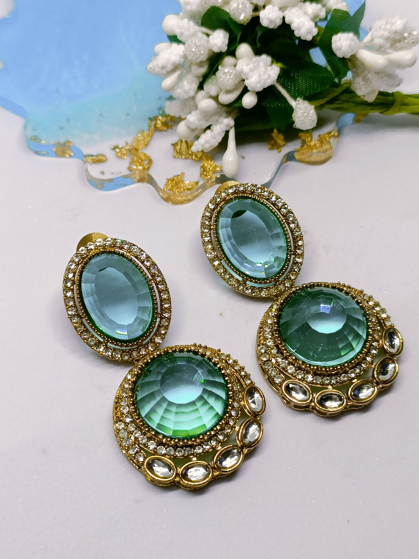 Green Graceful Double Drops