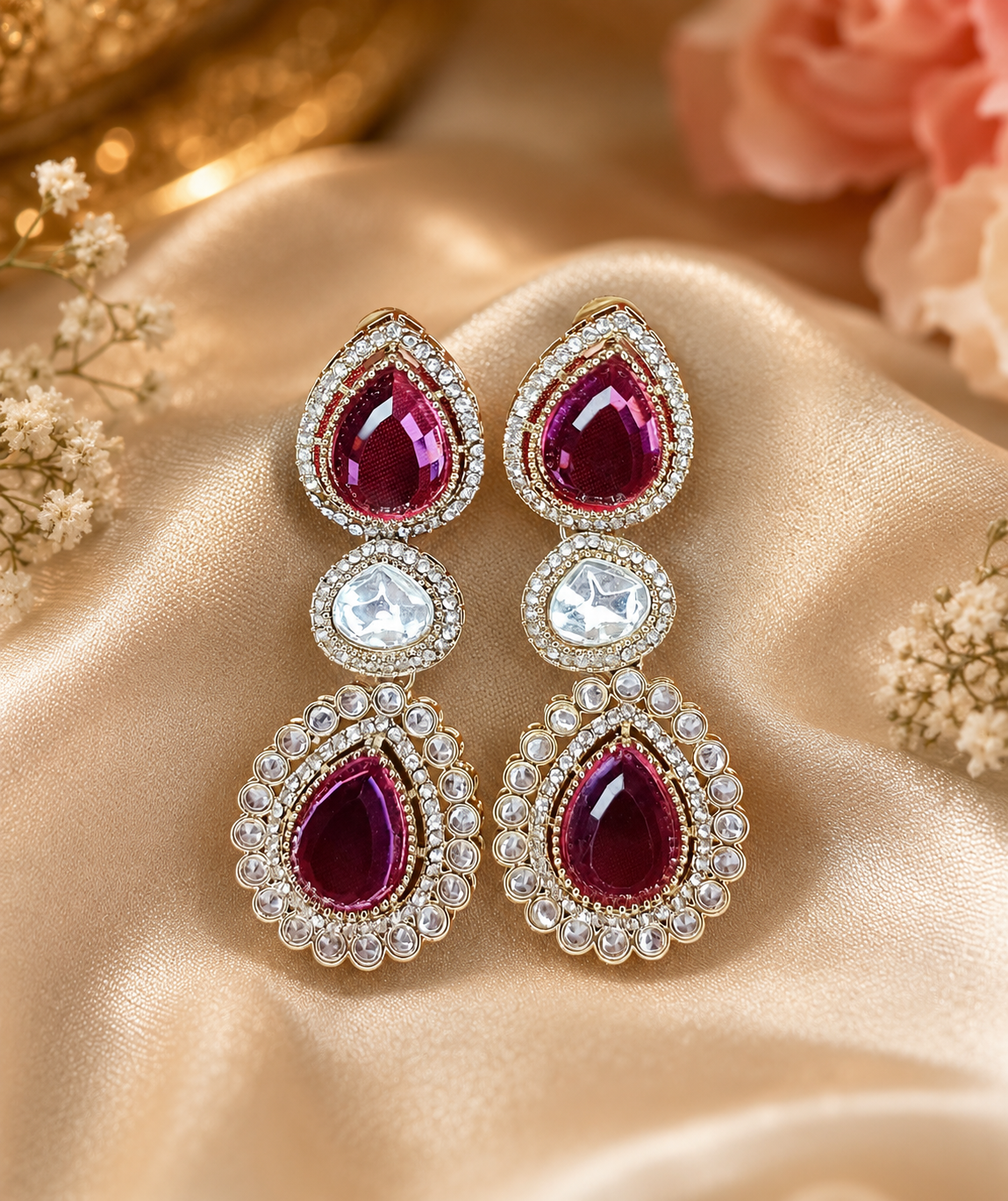 Rose Pink Nazaakat Crystal Drops