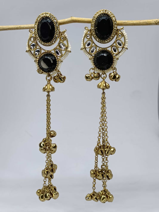 Black Royal Kashmiri Jhumkis