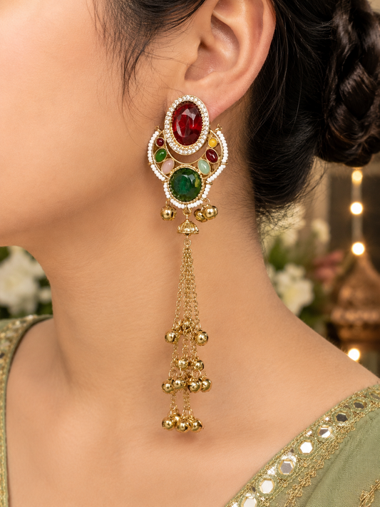 Multicolor Royal Kashmiri Jhumkis