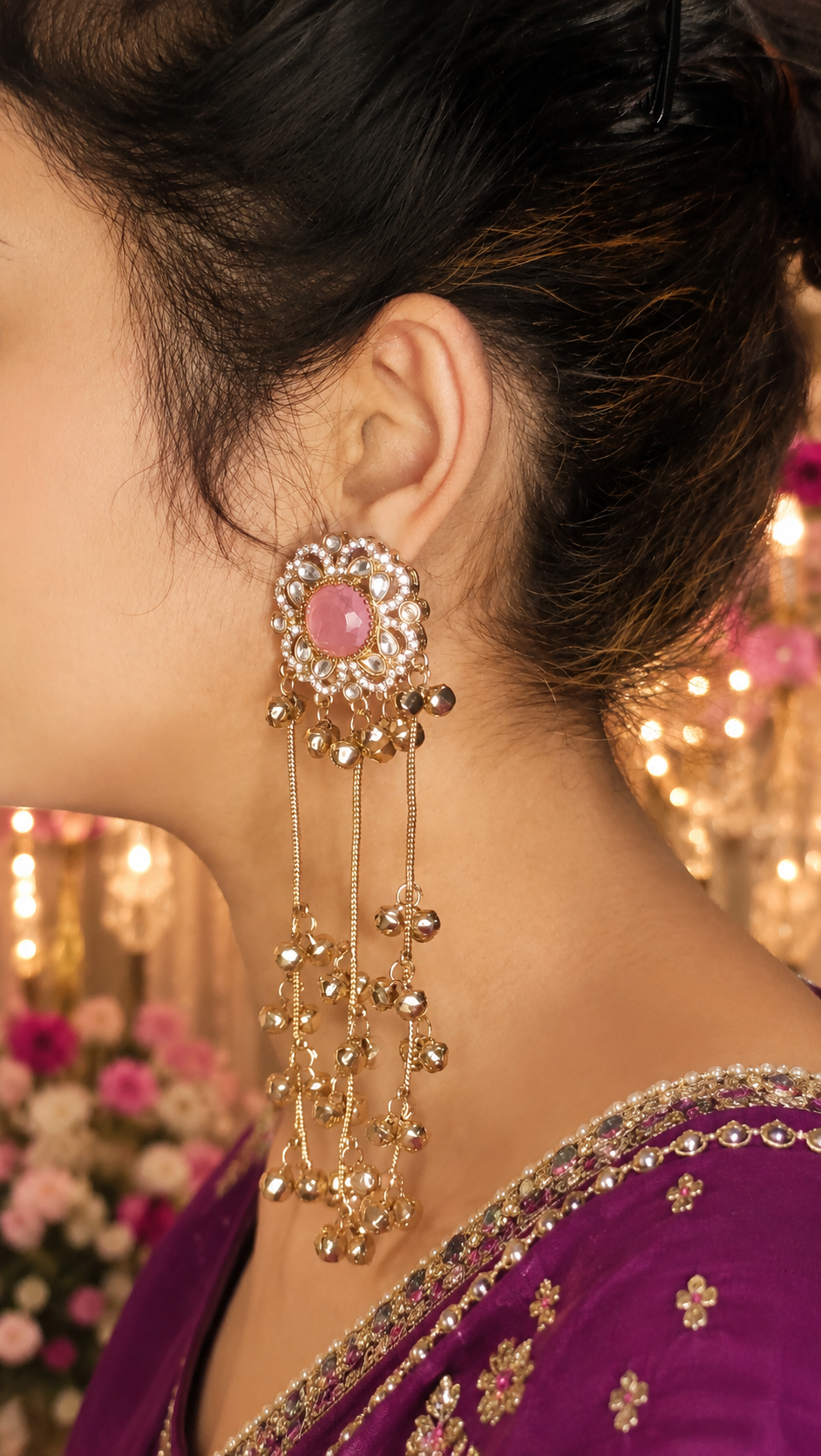 Blush Pink Royal Kashmiri Jhumkis