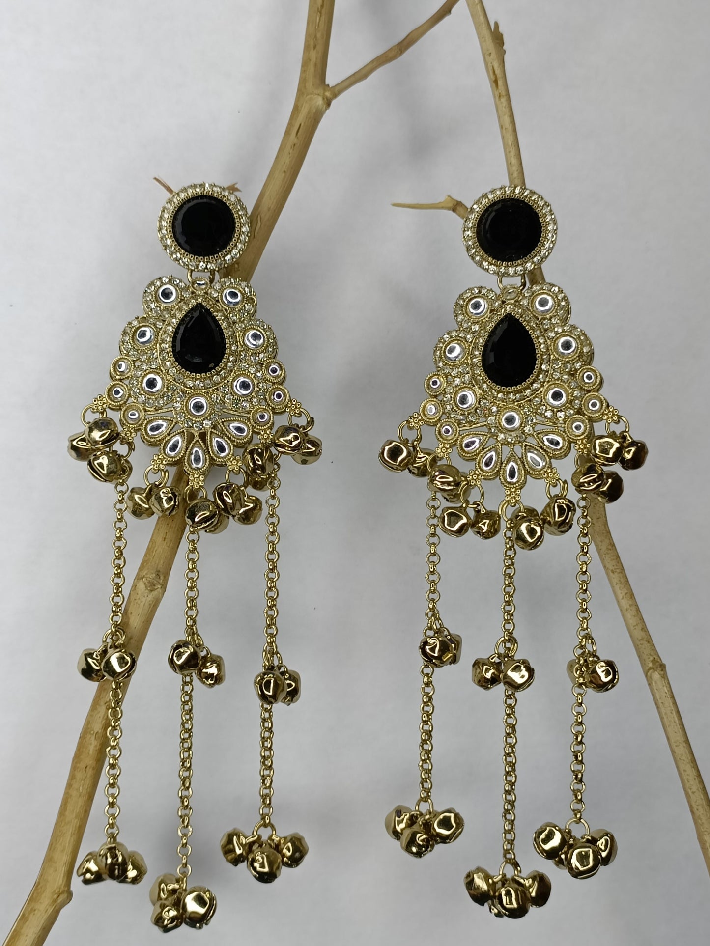 Black Royal Kashmiri Jhumkis