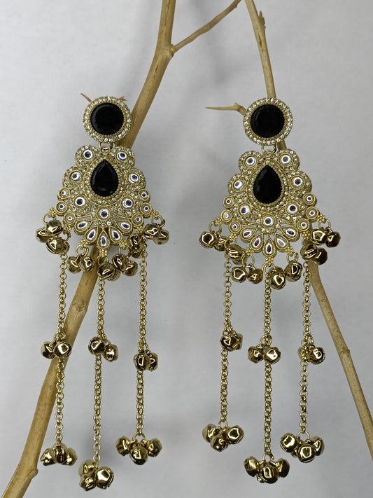 Black Royal Kashmiri Jhumkis