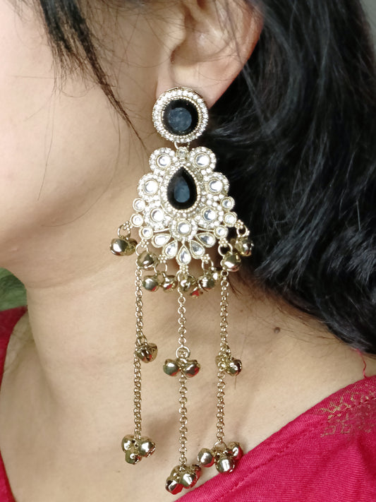 Black Royal Kashmiri Jhumkis