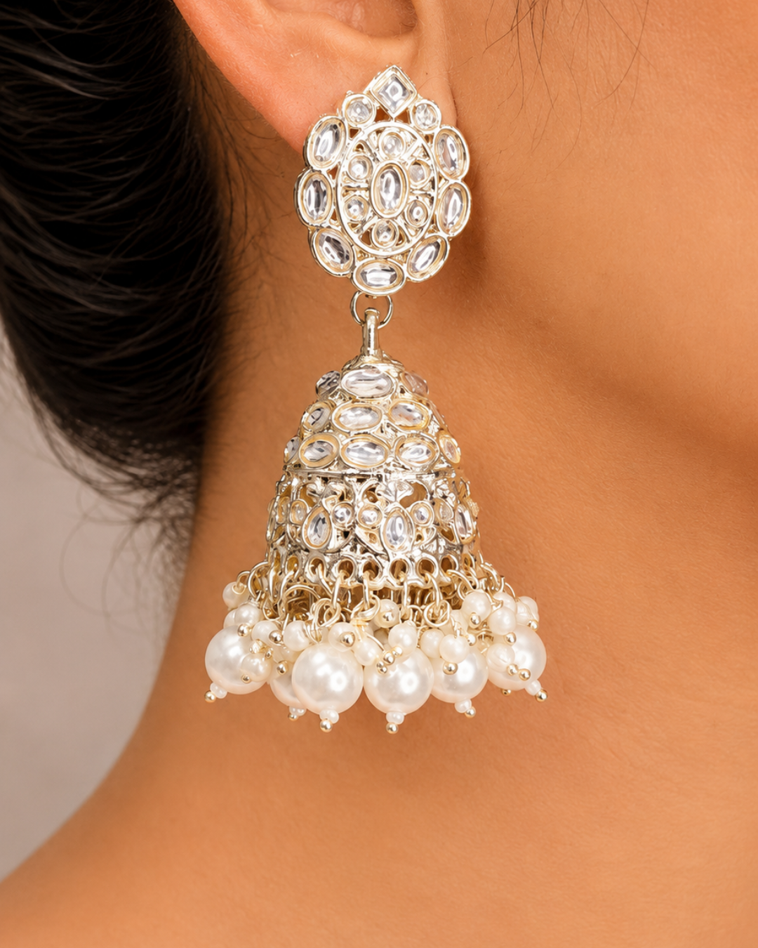 Champagne Gold Glamorous Jhumkis