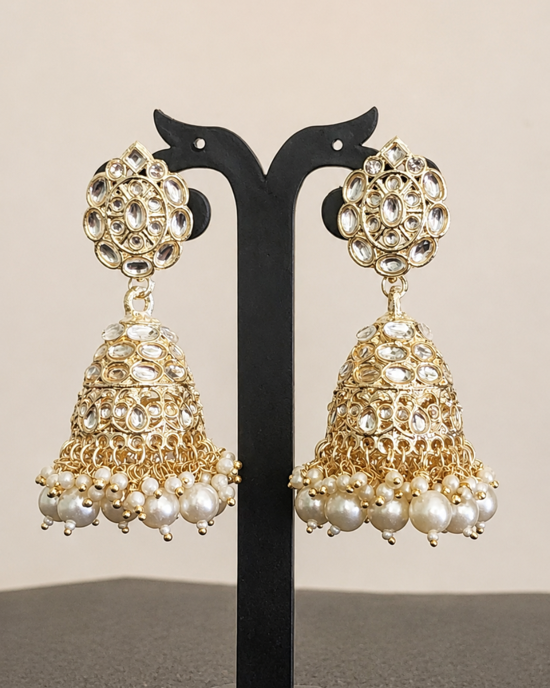 Champagne Gold Glamorous Jhumkis