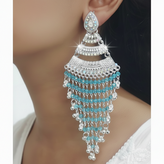 Blue Cascading Chandeliers