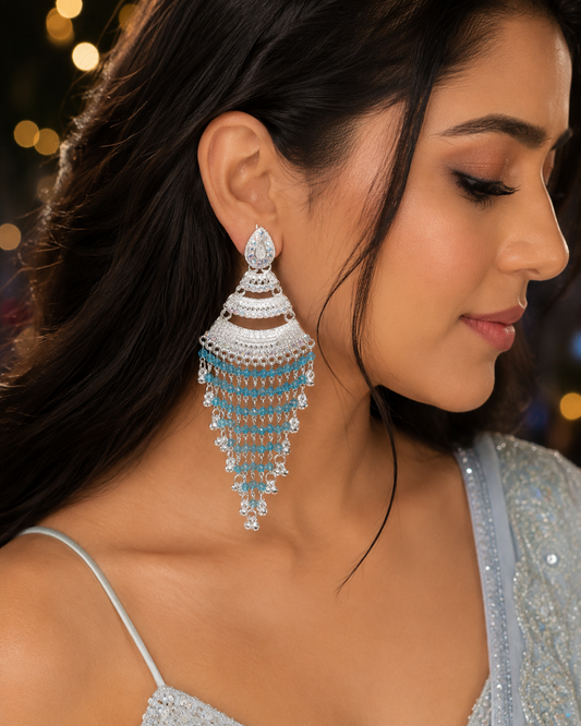 Blue Cascading Chandeliers